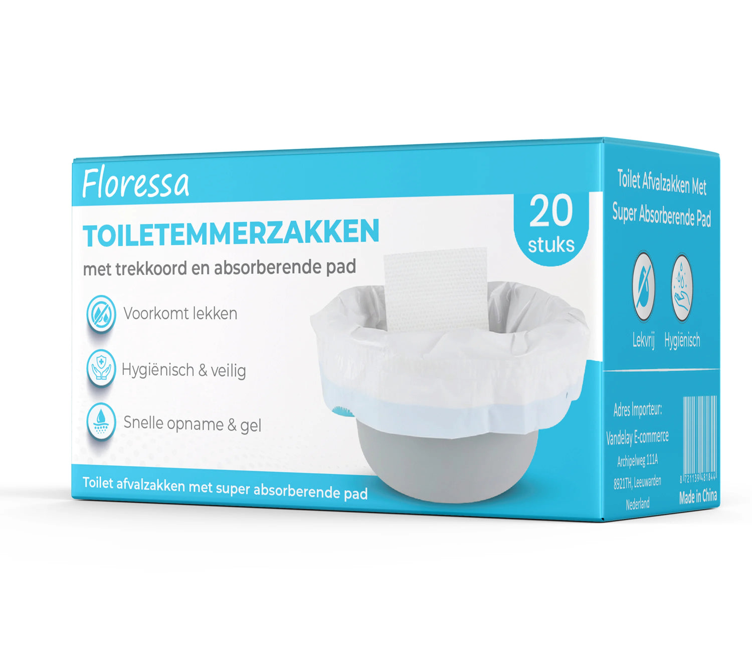 Floressa Toiletemmerzakken – Absorberende Toiletzakken 20 stuks