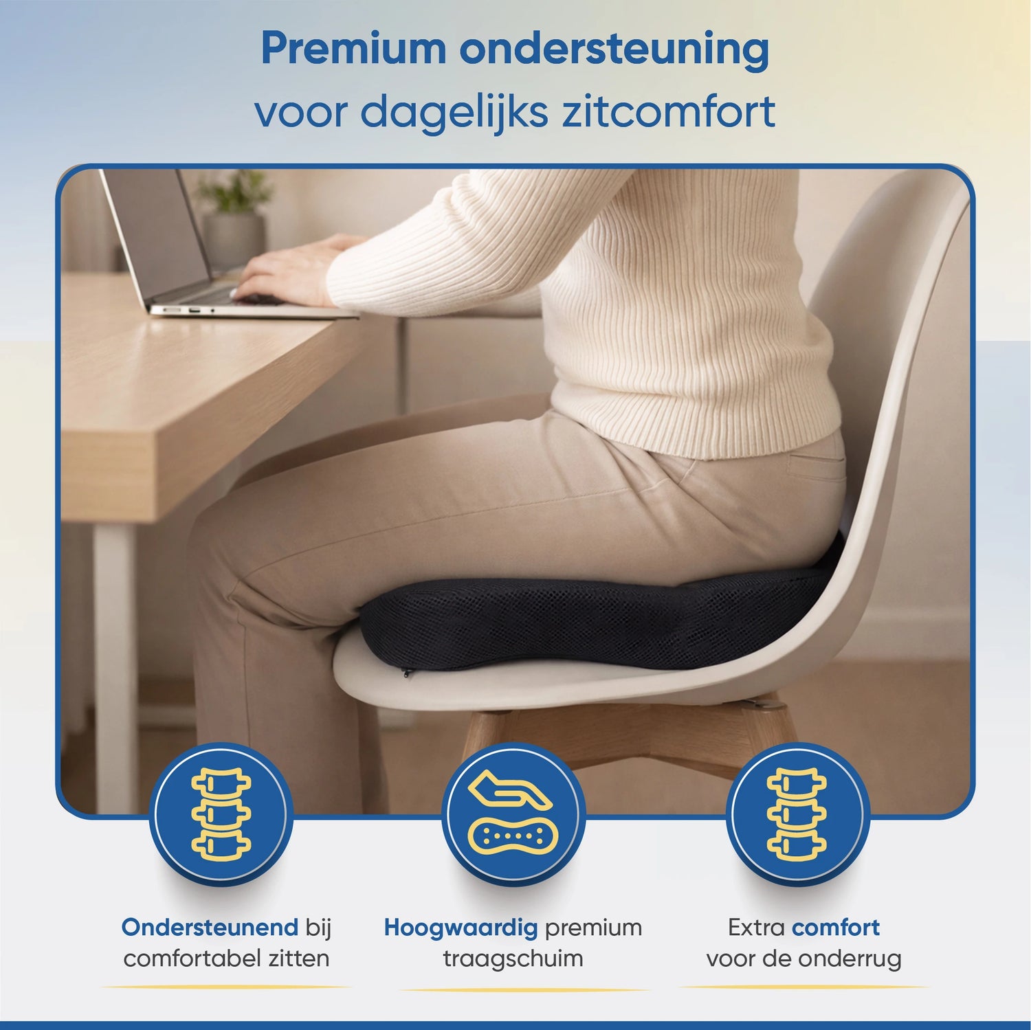 Floressa Orthopedisch Ergonomisch Zitkussen a– Stuitkussen / Wigkussen