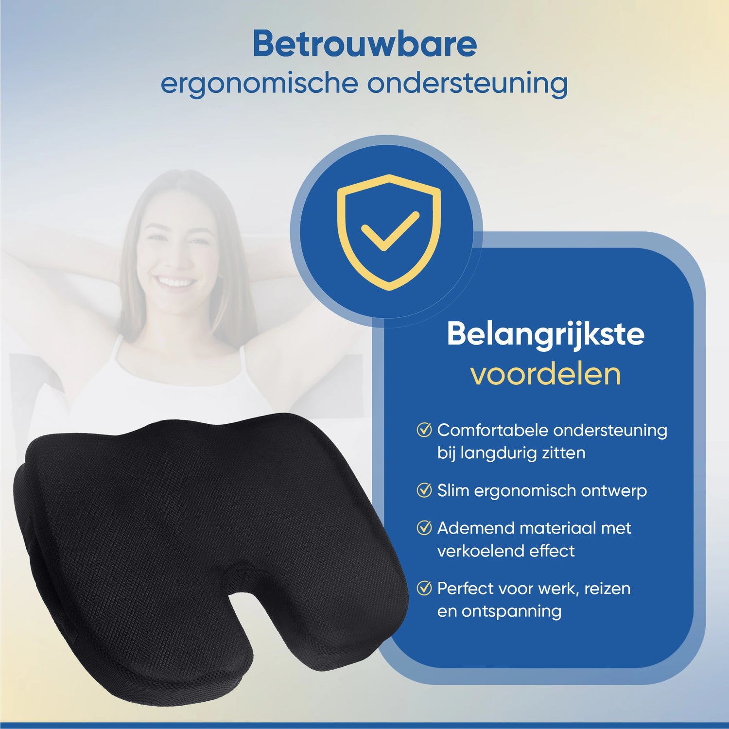 Floressa Orthopedisch Ergonomisch Zitkussen a– Stuitkussen / Wigkussen