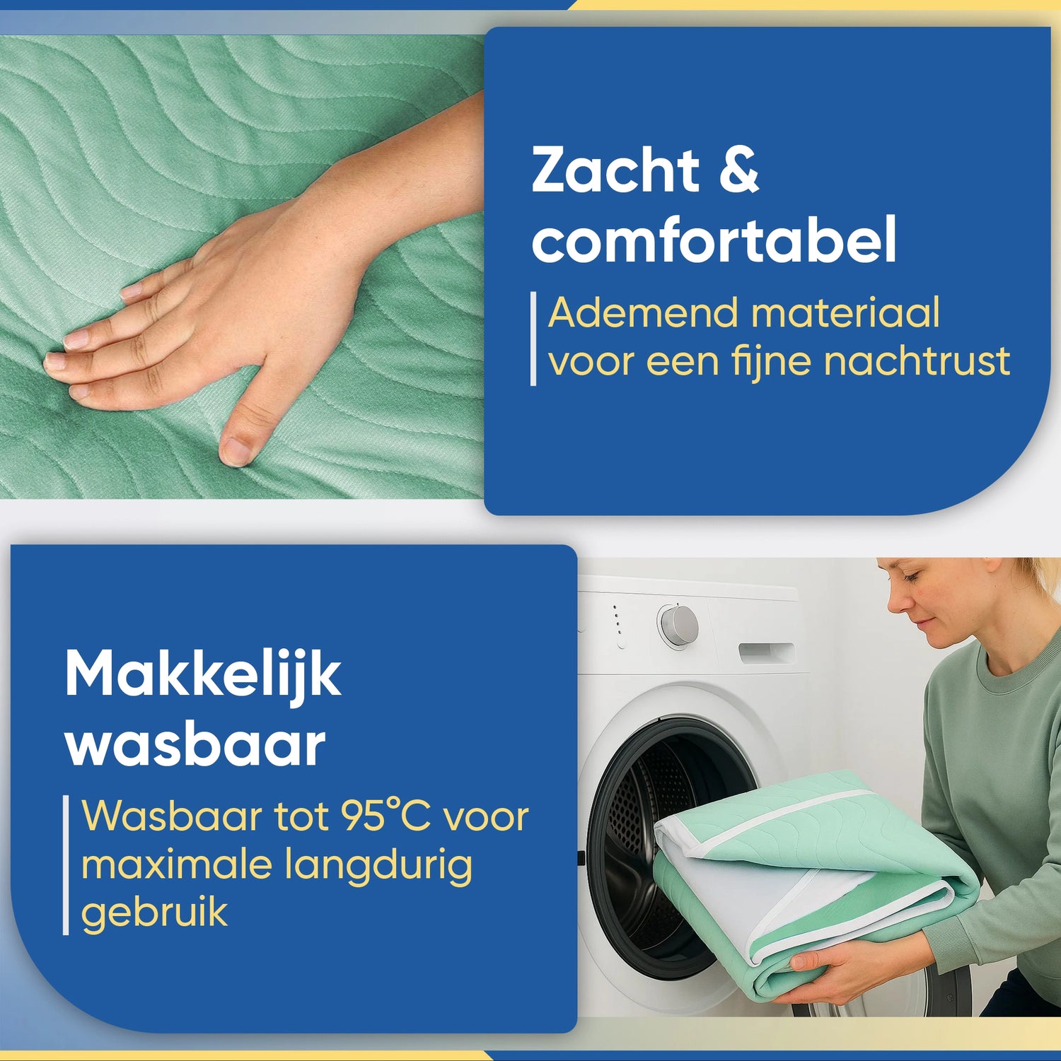 Floressa wasbare incontinentie bedonderlegger 85x90 cm met instopstroken