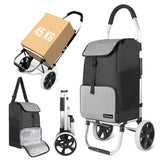 Floressa Boodschappentrolley met Koelvak 45L – Opvouwbaar – Steekwagenfunctie – Haak voor Winkelwagen