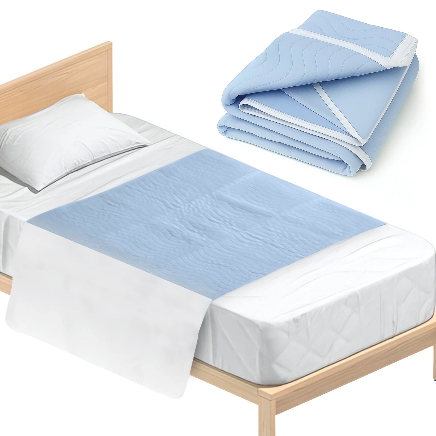 Floressa wasbare incontinentie bedonderlegger 85x90 cm met instopstroken