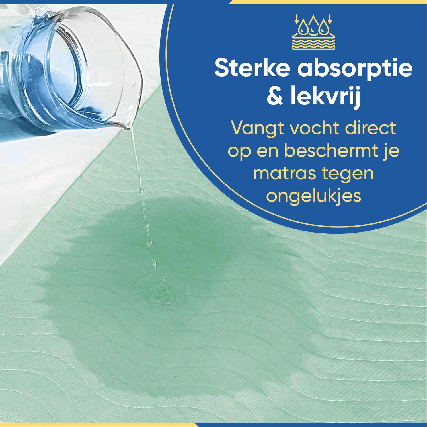 Floressa wasbare incontinentie bedonderlegger 85x90 cm met instopstroken