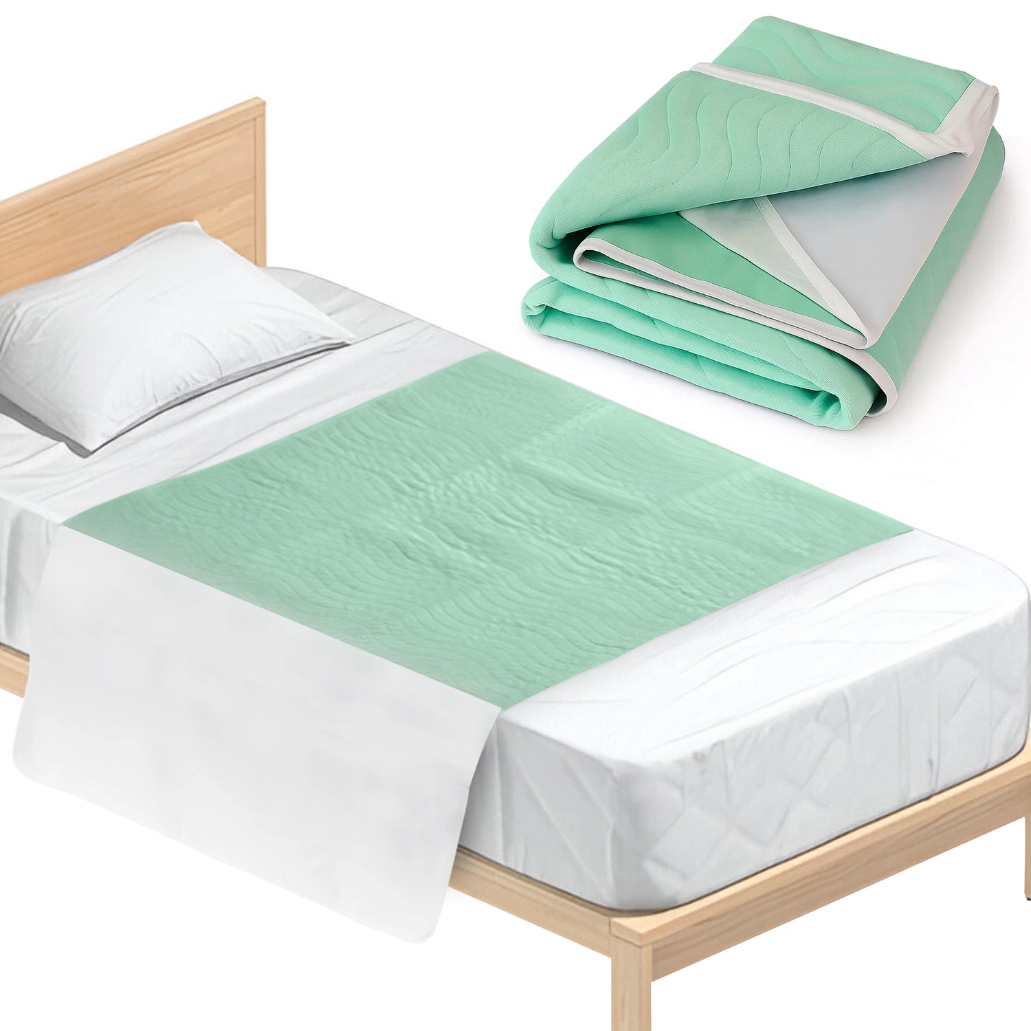 Floressa wasbare incontinentie bedonderlegger 85x90 cm met instopstroken